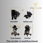 Luxury 3-in-1 portable travel stroller
