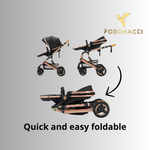 Luxury 3-in-1 portable travel stroller