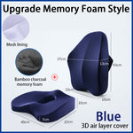 Premium memory foam seat cushion with back support