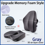 Premium memory foam seat cushion with back support