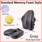 Premium memory foam seat cushion with back support