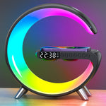 Intelligent LED lamp with Bluetooth speaker, wireless charger, and App Control 
