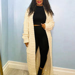 Casual, loose V-neck, long cardigan