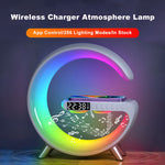 Intelligent LED lamp with Bluetooth speaker, wireless charger, and App Control 
