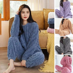 Pyjamas - 2-piece set thick velvet ribbed fleece sweater