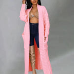 Casual, loose V-neck, long cardigan