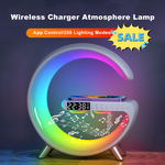 Intelligent LED lamp with Bluetooth speaker, wireless charger, and App Control 