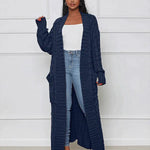 Casual, loose V-neck, long cardigan