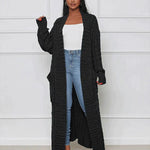 Casual, loose V-neck, long cardigan