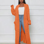 Casual, loose V-neck, long cardigan