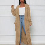 Casual, loose V-neck, long cardigan