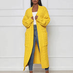 Casual, loose V-neck, long cardigan