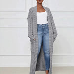 Casual, loose V-neck, long cardigan
