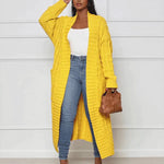Casual, loose V-neck, long cardigan
