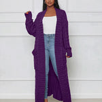 Casual, loose V-neck, long cardigan