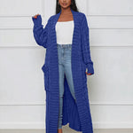 Casual, loose V-neck, long cardigan